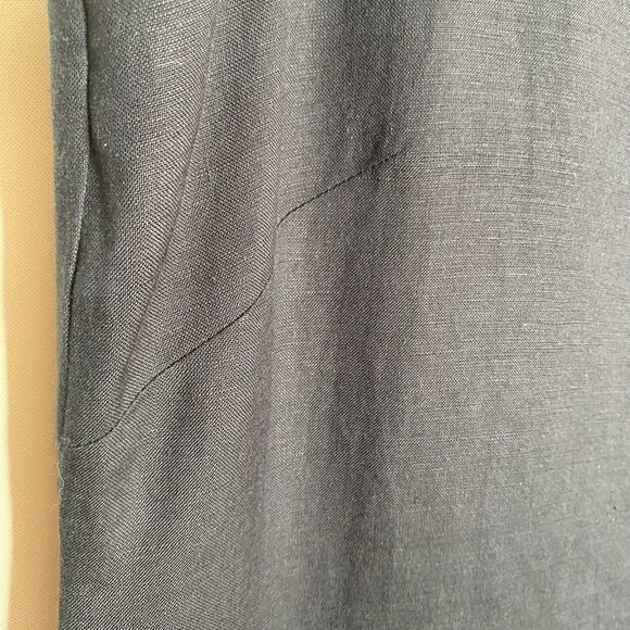 Jessica Howard Linen Blend Blue Midi Dress Lined Zip Closure Slit Sides Size 12 - Picture 8 of 13